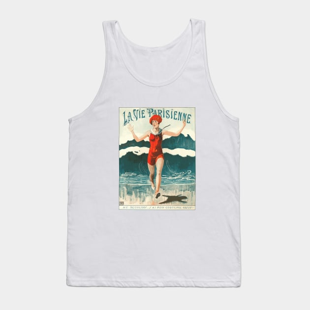 Vintage La Vie Parisienne Illustration - The Wave Tank Top by Naves